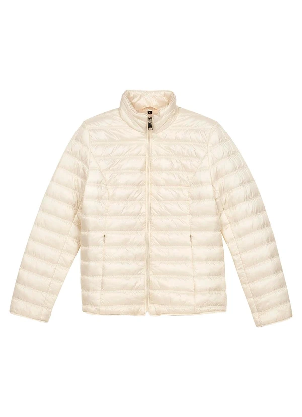 Marialícia - Jaqueta Feminina Tafetá Puffer Bege