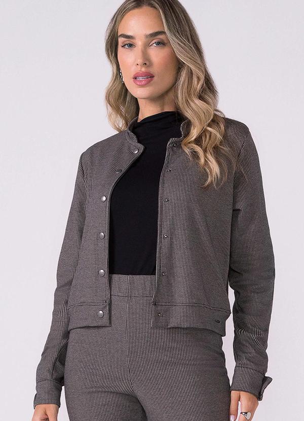 Marialícia - Jaqueta Feminina Texturizada Preto