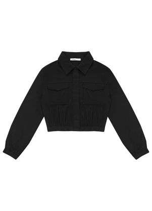 Endless - Jaqueta Feminino em Viscose Dobby Preto - ENDLESS