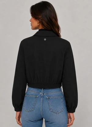 Endless - Jaqueta Feminino em Viscose Dobby Preto - ENDLESS