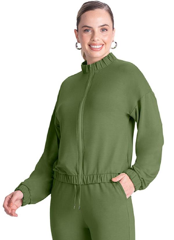 Rezzato - Jaqueta Gola Franzida Feminino Verde