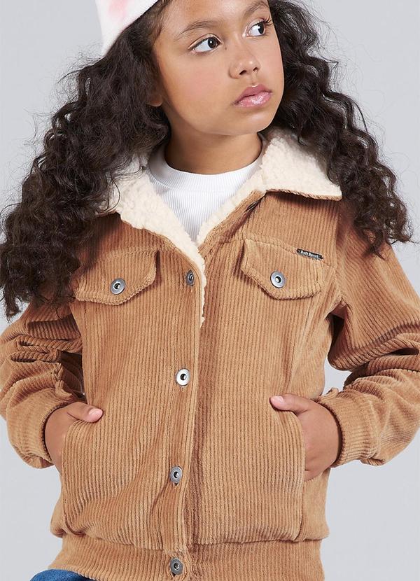 Soft Bonni - Jaqueta Infantil Menina Cotelê Bege