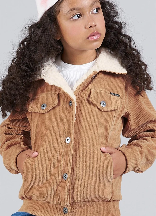 Soft Bonni - Jaqueta Infantil Menina Cotelê Bege