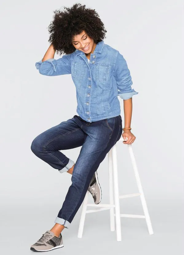 bonprix - Jaqueta Jeans Azul Claro 4