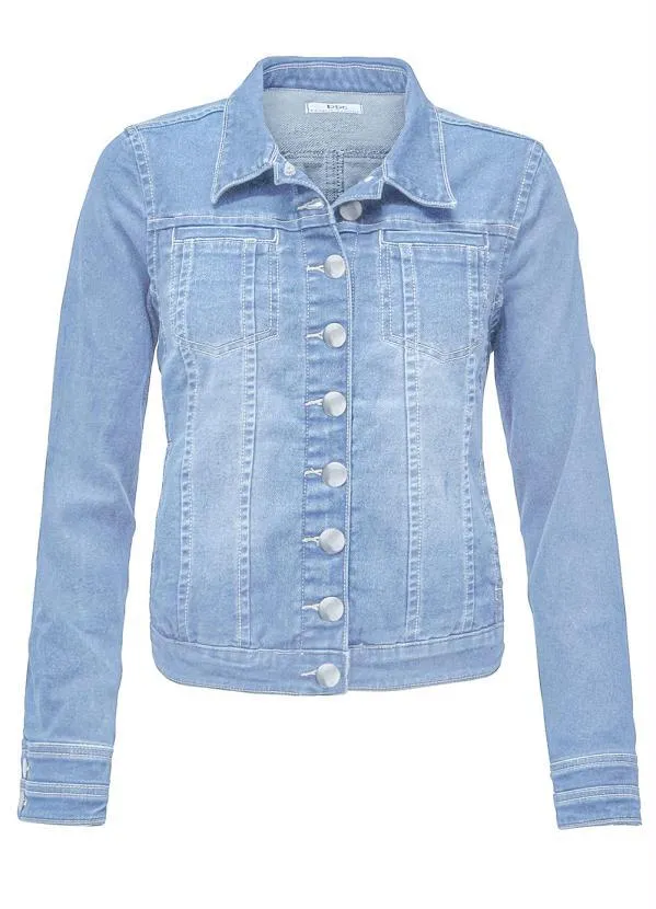 bonprix - Jaqueta Jeans Azul Claro 7