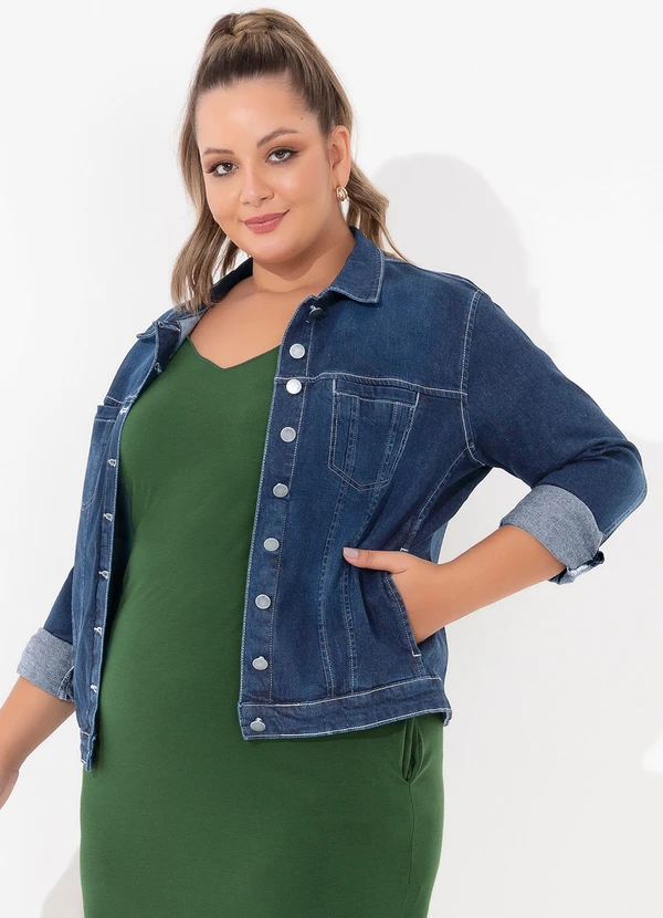 bonprix - Jaqueta Jeans Azul Escuro 5