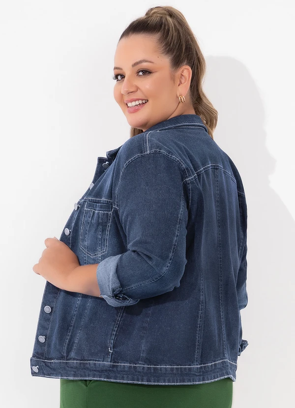 bonprix - Jaqueta Jeans Azul Escuro 6