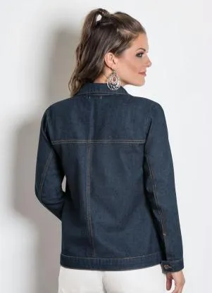 Rosalie - Jaqueta Jeans Básica Jeans Escuro - ROSALIE