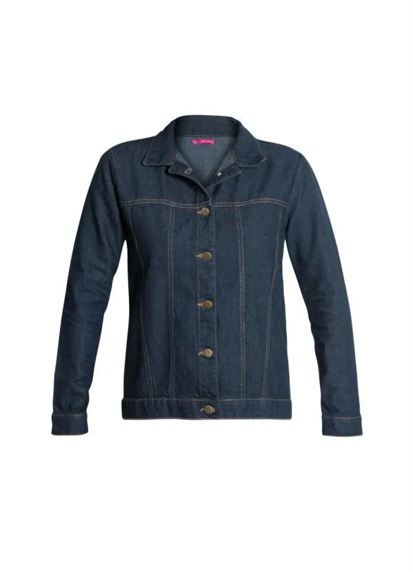 Rosalie - Jaqueta Jeans Básica Jeans Escuro 3