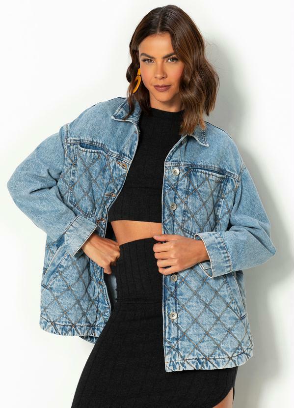 Colcci - Jaqueta Jeans Bordada Azul