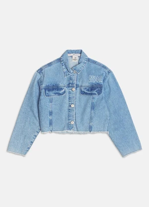 Authoria - Jaqueta Jeans com Barra Desfiada  Azul - AUTHORIA