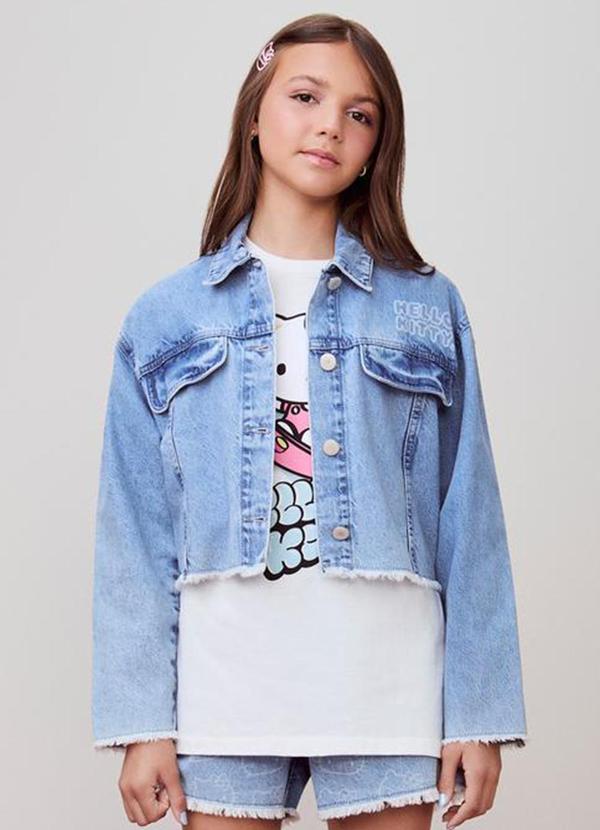 Jaqueta Jeans com Barra Desfiada Azul - Authoria