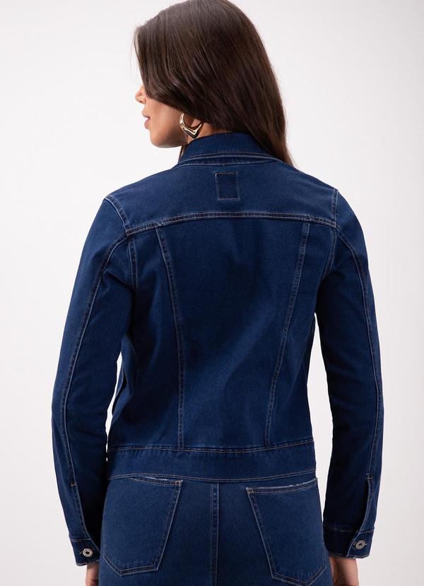 Lunender - Jaqueta Jeans com Botões e Elastano Azul 2