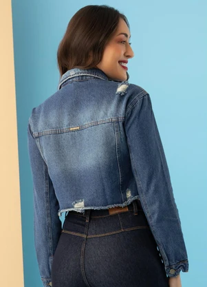 Sawary Jeans - Jaqueta Jeans com Efeito Destroyed Sawary - SAWARY JEANS
