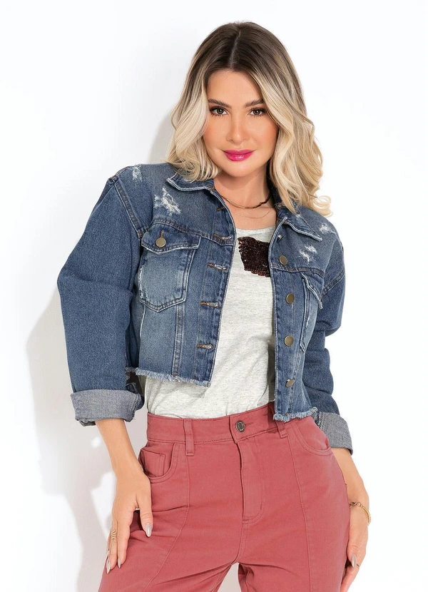 Sawary Jeans - Jaqueta Jeans com Efeito Destroyed Sawary 4