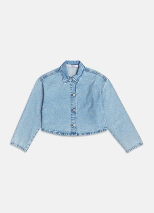 Authoria - Jaqueta Jeans com Strass  Azul - AUTHORIA