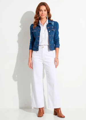 Quintess - Jaqueta Jeans Curta com Bolsos - QUINTESS