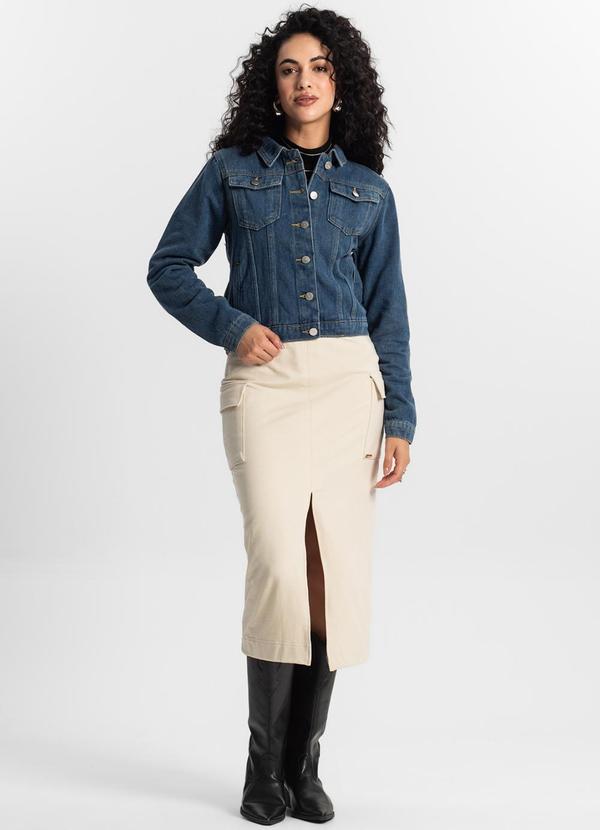 Rovitex - Jaqueta Jeans Feminina Azul 3