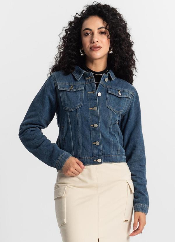 Rovitex - Jaqueta Jeans Feminina Azul 4