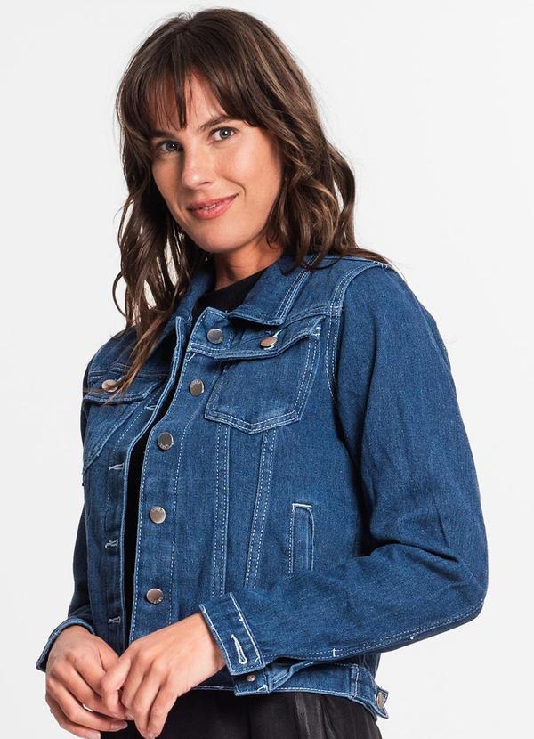 Rovitex - Jaqueta Jeans Feminina Azul 4