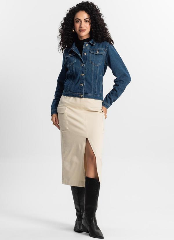 Rovitex - Jaqueta Jeans Feminina Azul 3