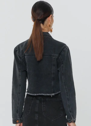 Outlet - Jaqueta Jeans Imperdivel Preto - OUTLET