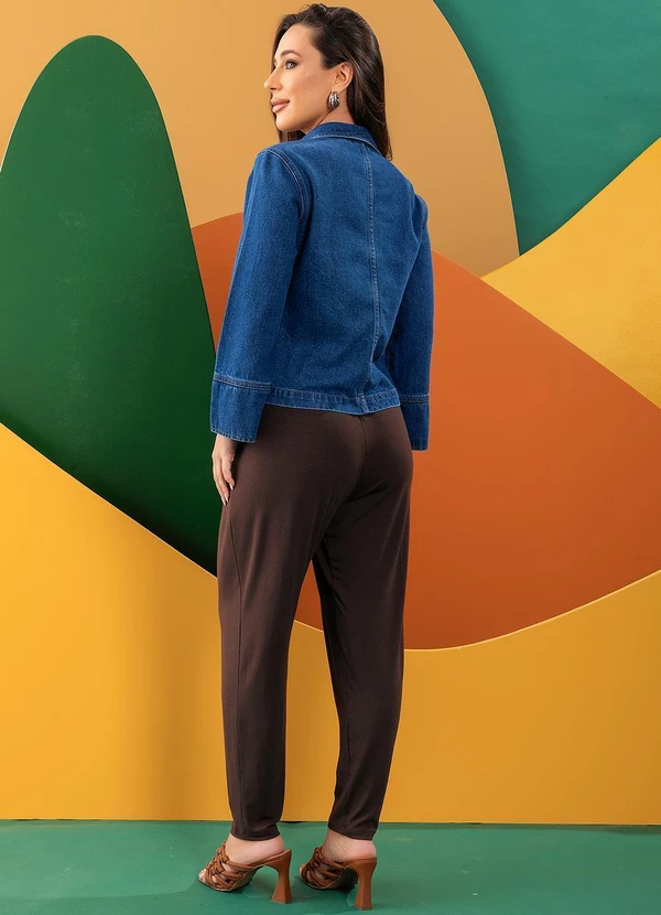 Quintess - Jaqueta Jeans Médio com Bolsos 12