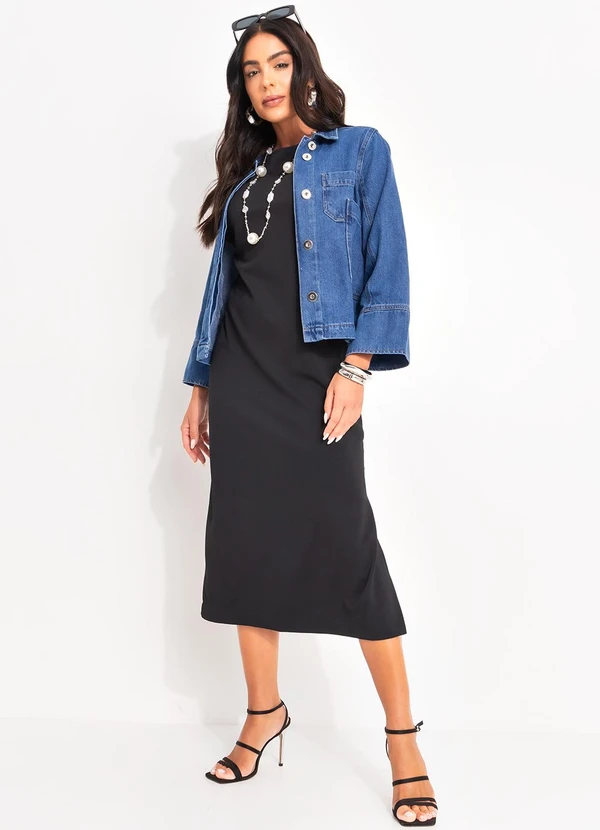 Quintess - Jaqueta Jeans Médio com Bolsos 5