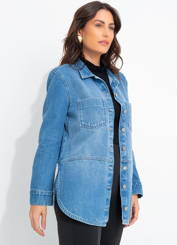 Quintess - Jaqueta Jeans Médio com Bolsos 10