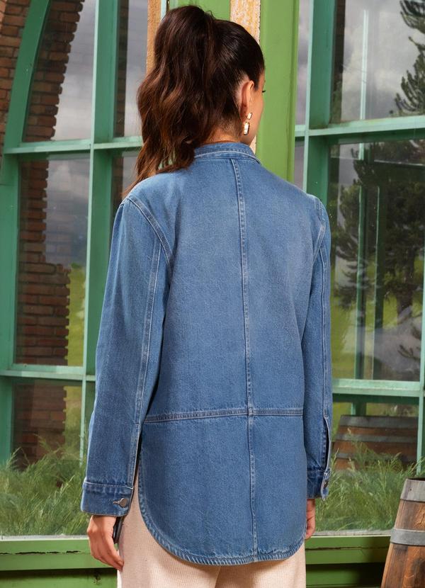 Quintess - Jaqueta Jeans Médio com Bolsos 2