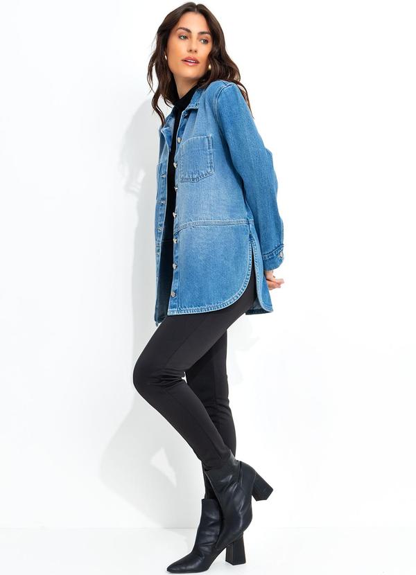 Quintess - Jaqueta Jeans Médio com Bolsos 6