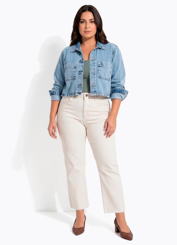 Quintess - Jaqueta Jeans Médio em Jeans 15