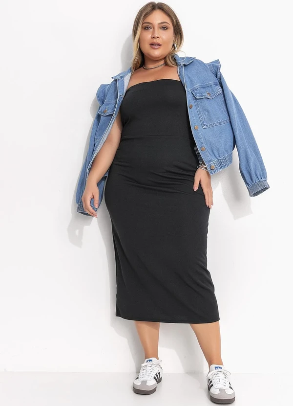 Quintess - Jaqueta Jeans Médio Soltinha com Elástico nos Punhos e Barra 17