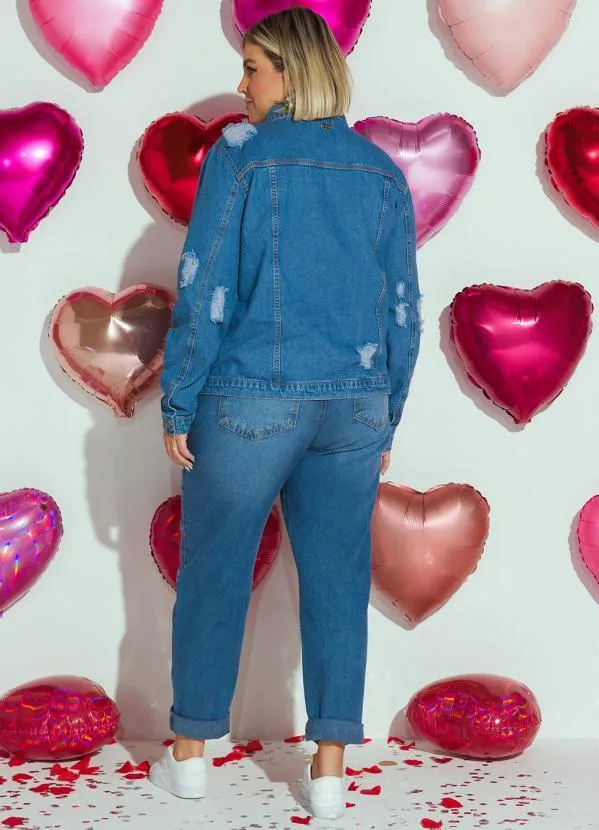 Quintess - Jaqueta Jeans Oversized Genderless com Bolsos