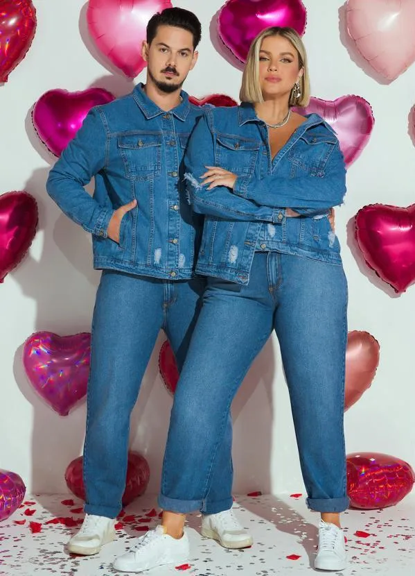 Quintess - Jaqueta Jeans Oversized Genderless com Bolsos 7