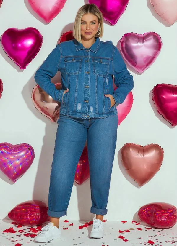 Quintess - Jaqueta Jeans Oversized Genderless com Bolsos 2