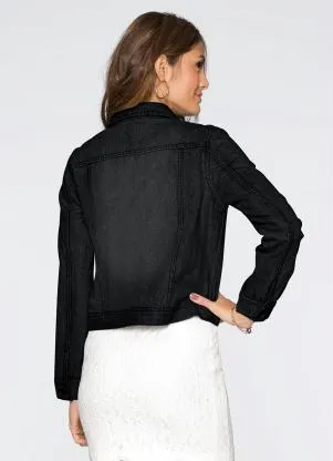 bonprix - Jaqueta Jeans Preta - BONPRIX