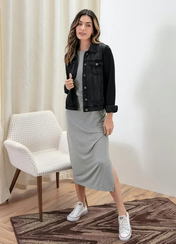 bonprix - Jaqueta Jeans Preta 4