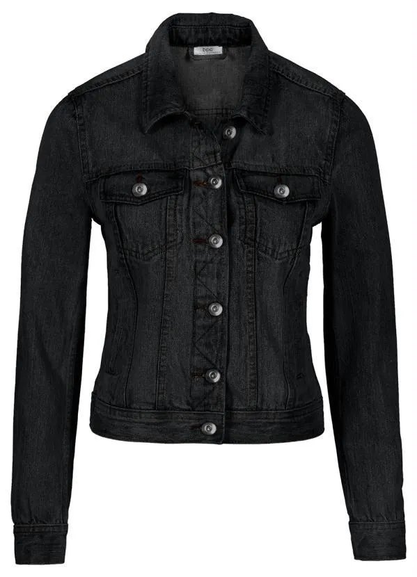 bonprix - Jaqueta Jeans Preta 5