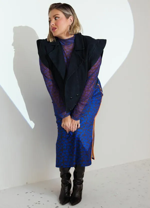 Quintess - Jaqueta Jeans Preto com Mangas Destacáveis 5