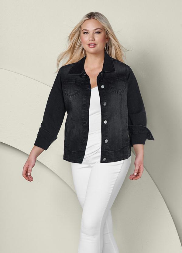 bonprix - Jaqueta Jeans Preto 7