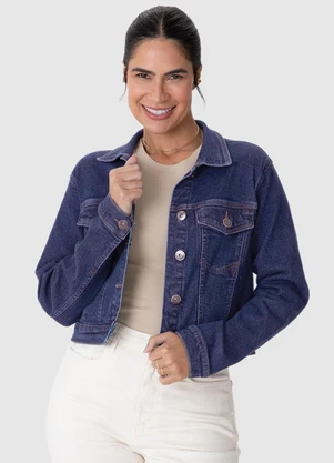 Malwee - Jaqueta Jeans Tradicional Azul Escuro - MALWEE