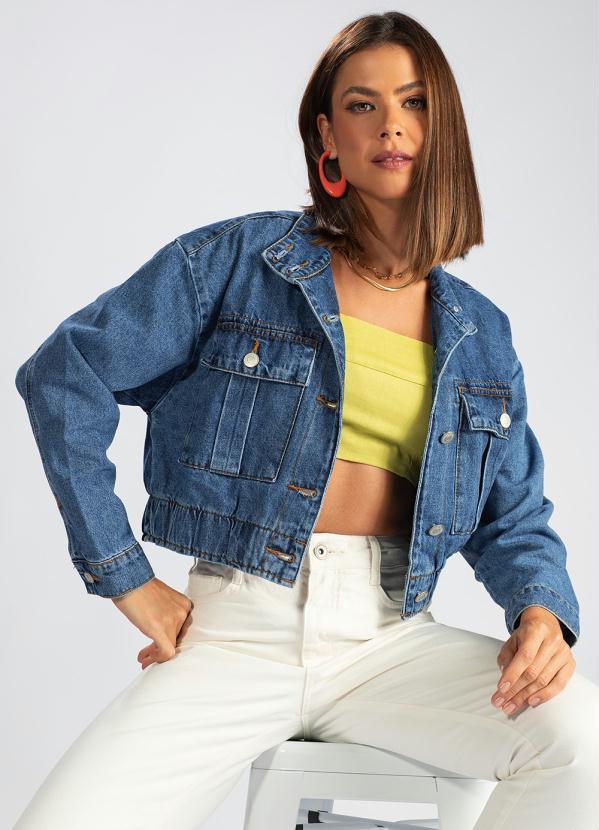 Hering - Jaqueta Manga Longa Jeans Azul