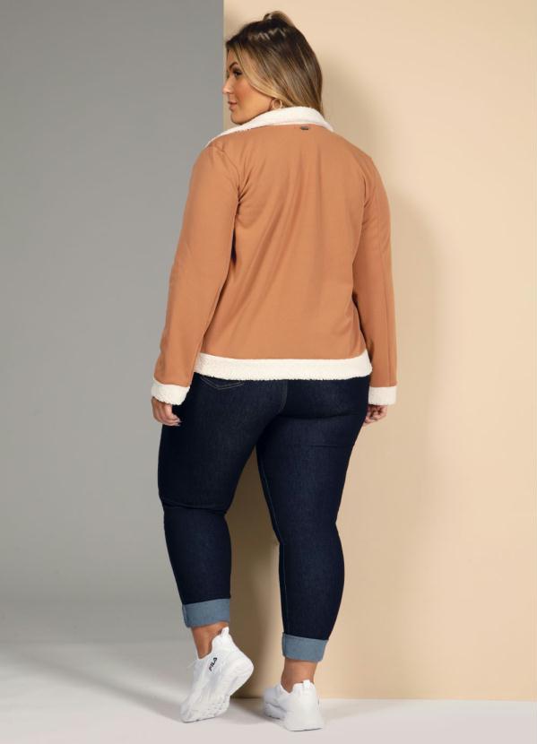 Quintess - Jaqueta Marrom com Pelo Sintético 9