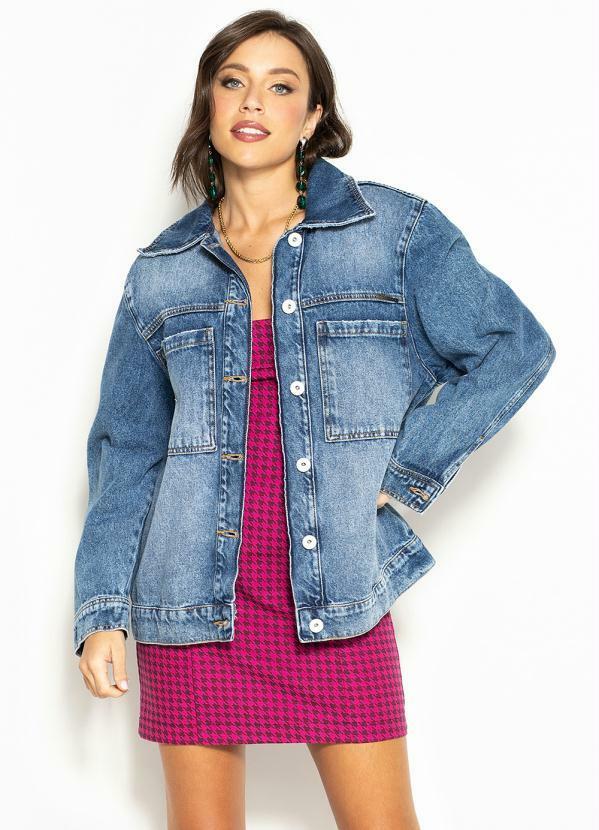 Colcci - Jaqueta Maxi Jeans Azul