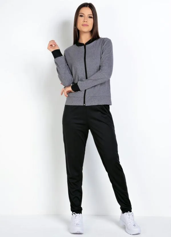 Moda Pop - Jaqueta Mescla Chumbo e Estampa Neon nas Costas 4