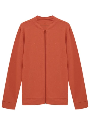 Basicamente - Jaqueta Moletom Desfibrado Marrom Telha - BASICAMENTE