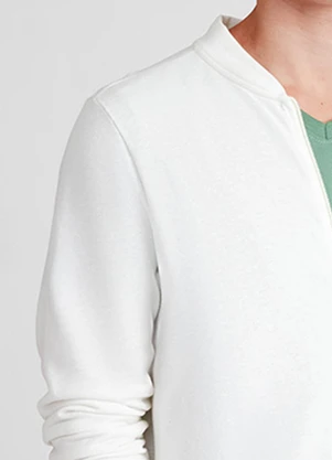 Basicamente - Jaqueta Moletom Desfibrado Masculina Off White - BASICAMENTE
