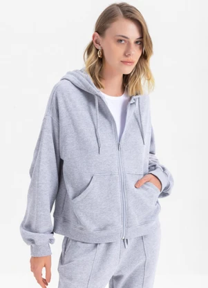 Essendi - Jaqueta Moletom Feminino  Cinza - ESSENDI