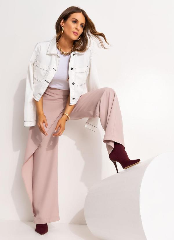 Quintess - Jaqueta Jeans Cropped Off White com Costura Contrastante e Botões 15